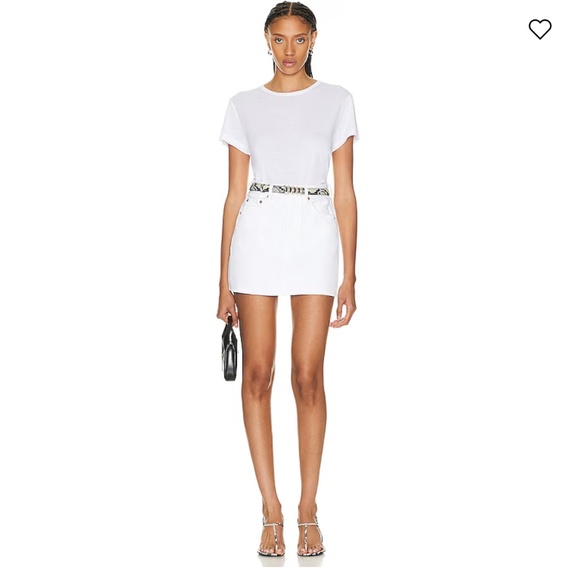 NWT Citizens of Humanity Beatnik Mini Skirt in White Denim XL- Size 32 - Picture 1 of 13